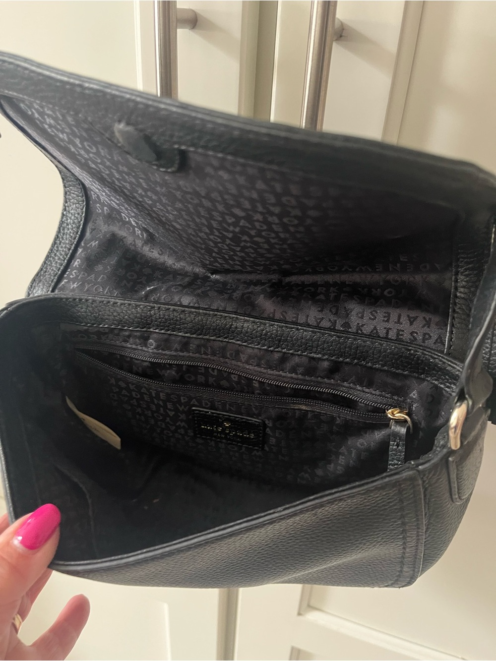 kate spade black pebbled leather crossbody with tassel - Picture 3 of 4